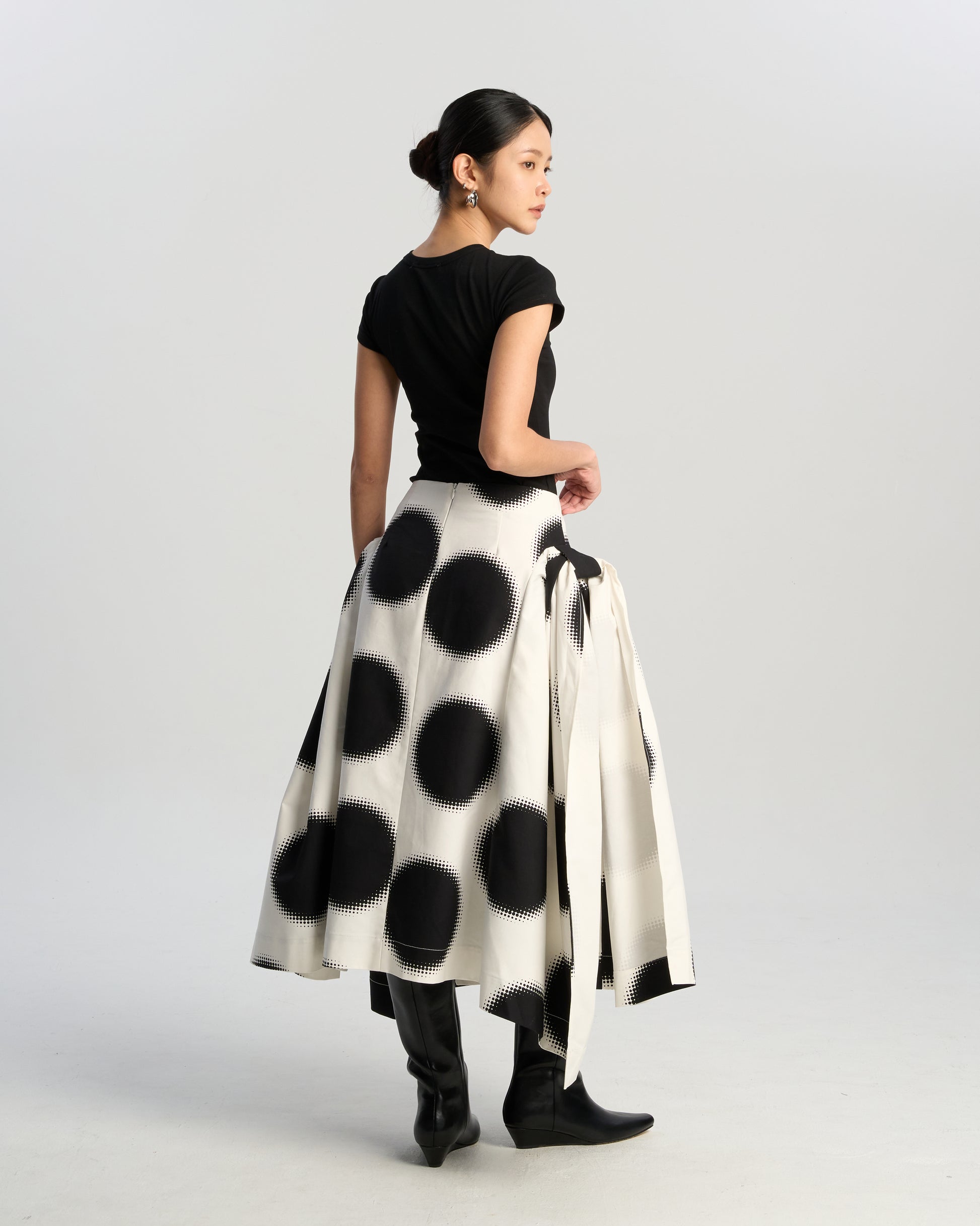 Gradient Dot Sculptural Skirt