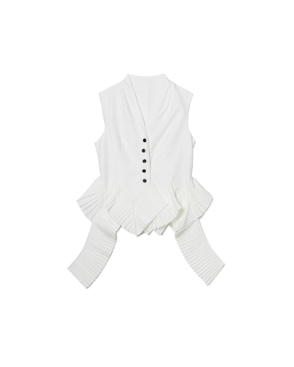 Modern Pleated-Hem Vest