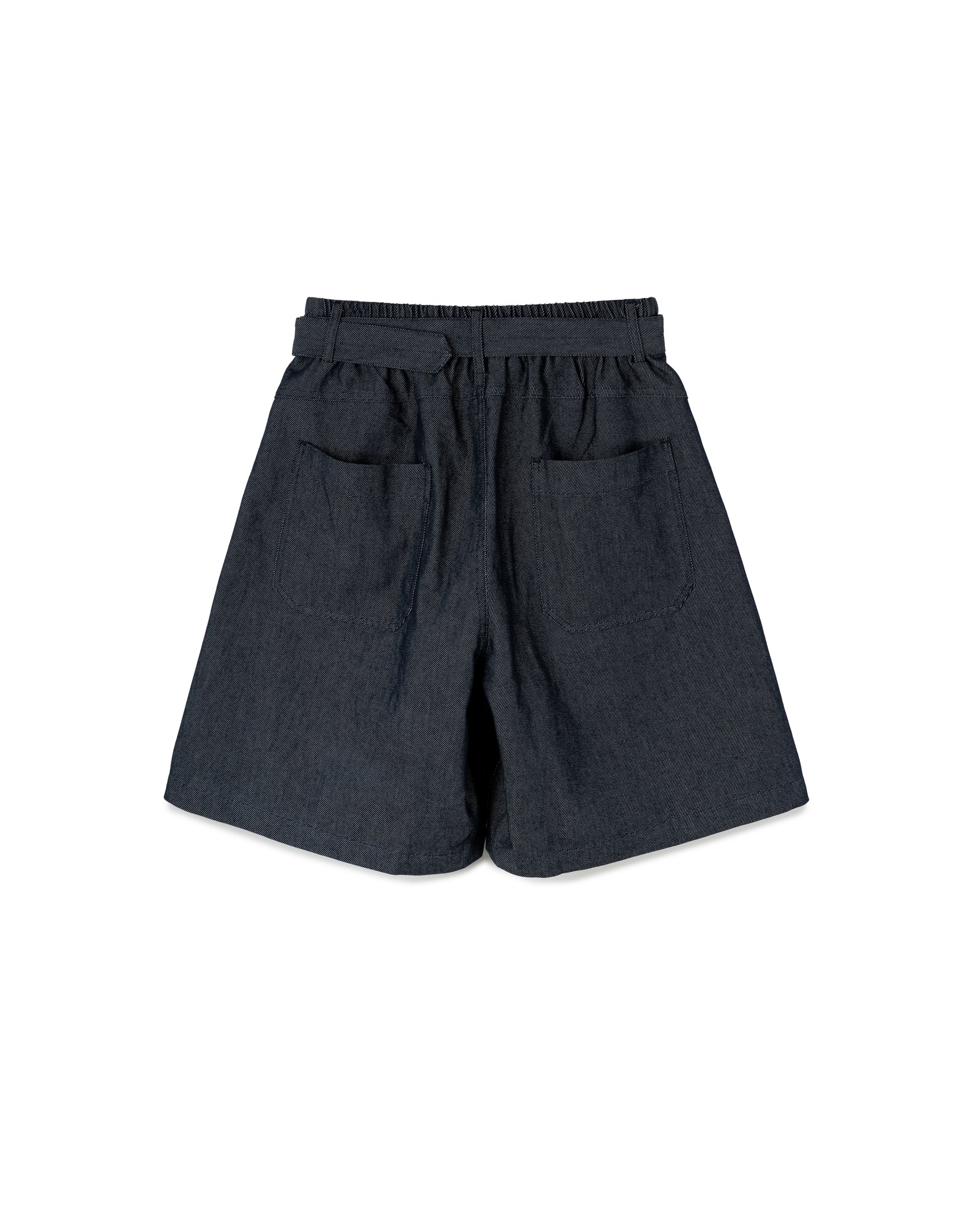 Elastic Denim Short with Belt