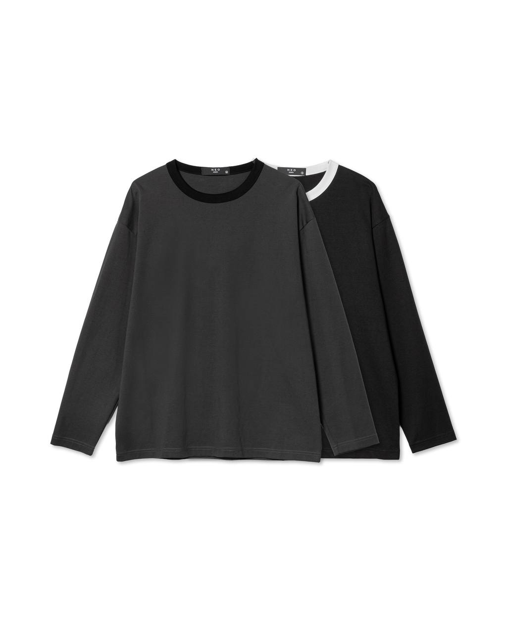 Minimalist Contrast-Neck Top
