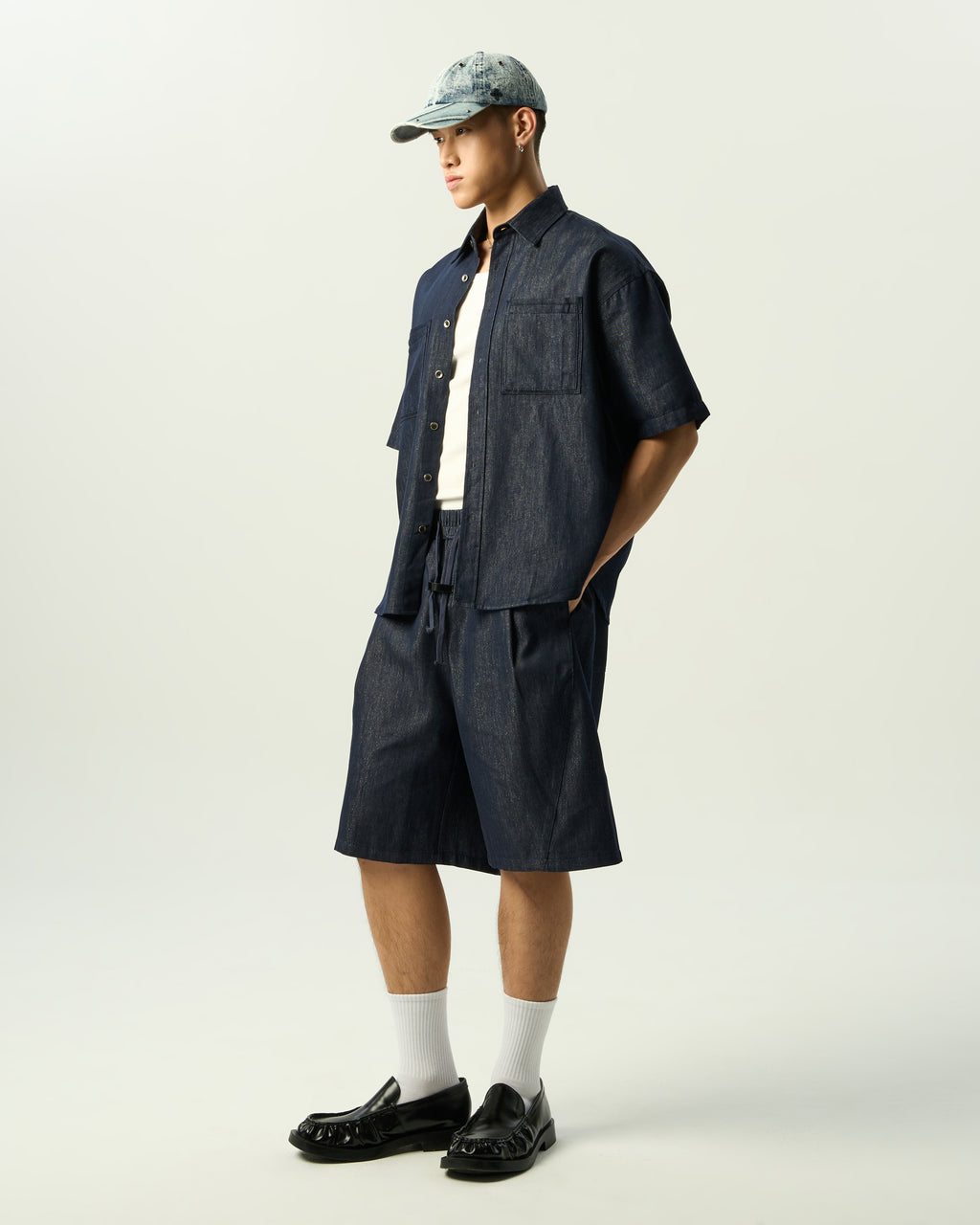 Relaxed Dual-Pocket Denim Shirt