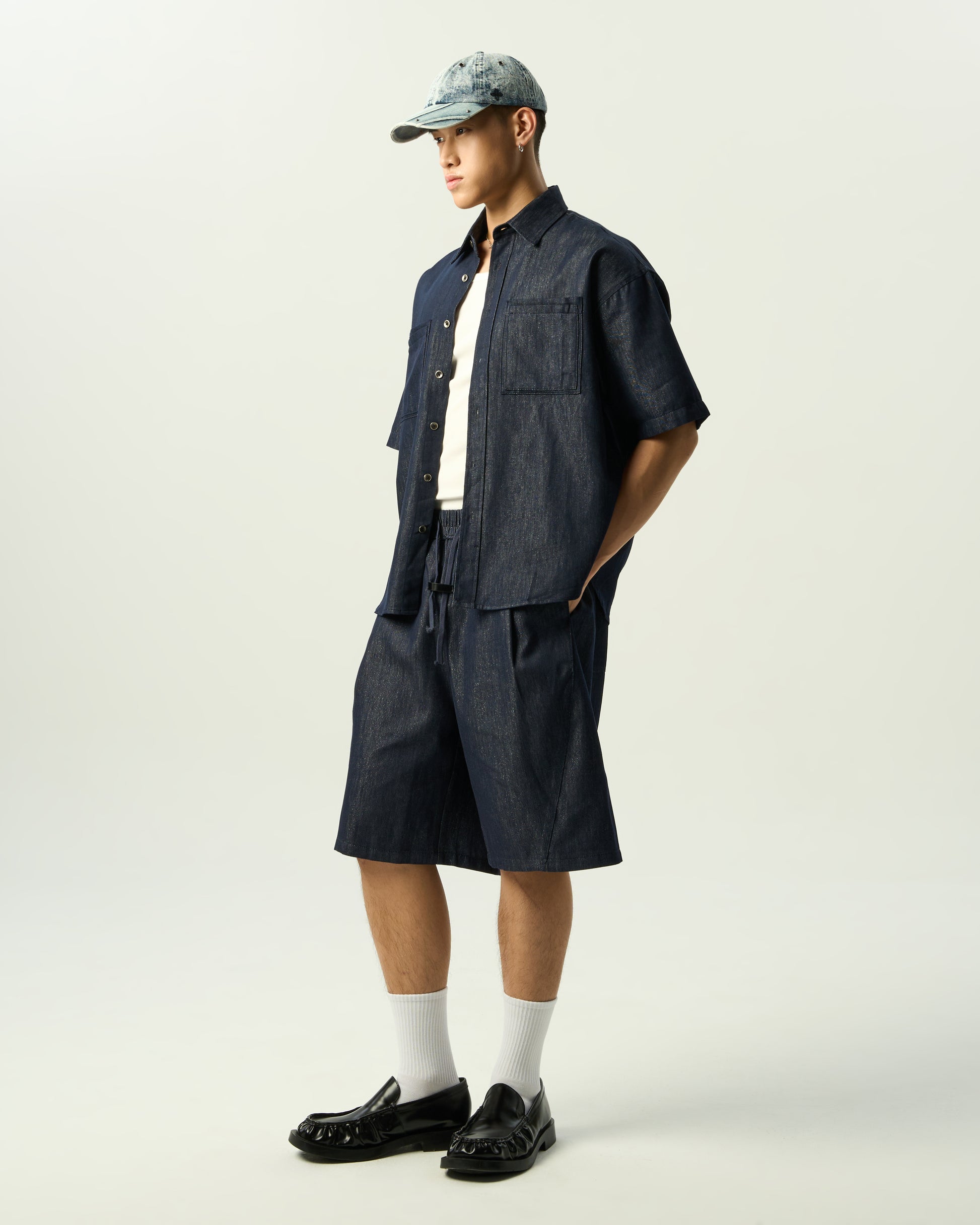 Relaxed Dual-Pocket Denim Shirt