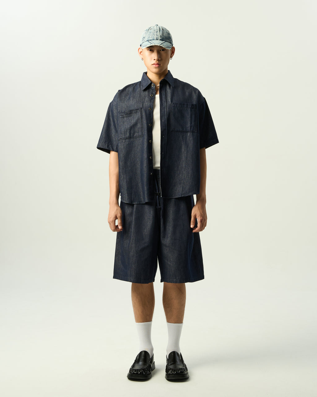 Relaxed Dual-Pocket Denim Shirt