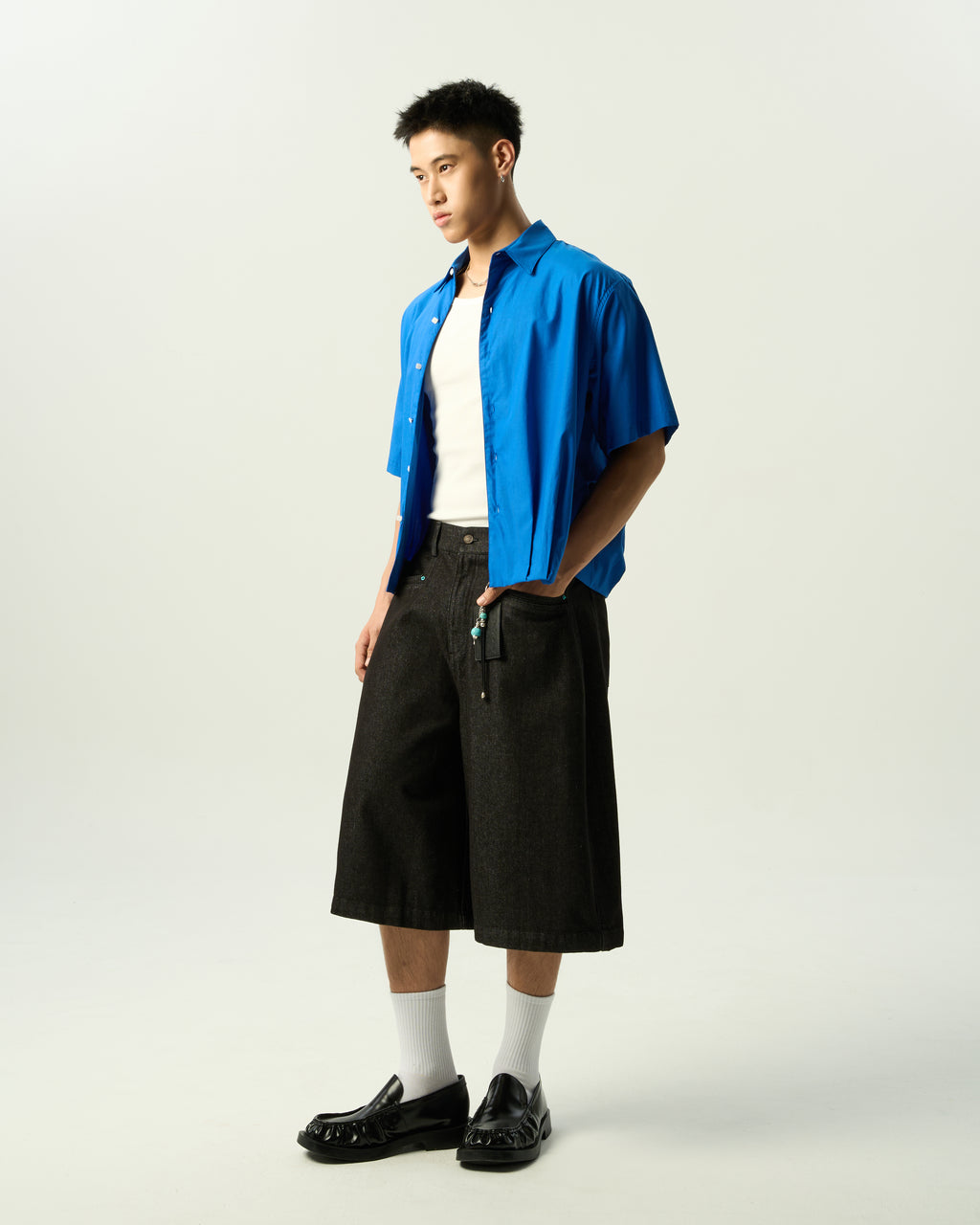 Ruched Boxy Short-Sleeve Shirt