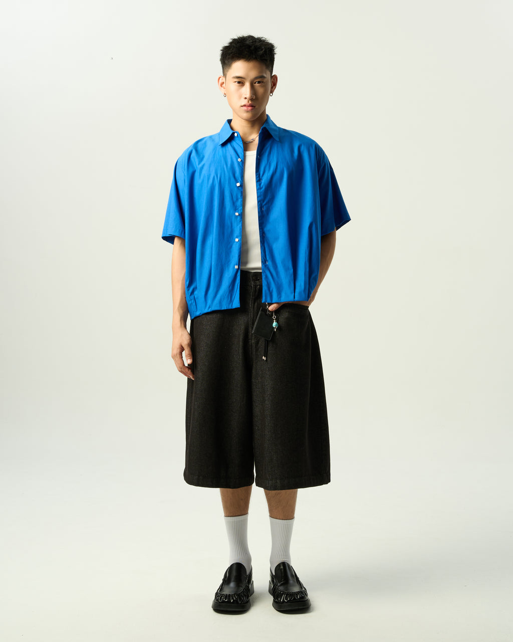 Ruched Boxy Short-Sleeve Shirt