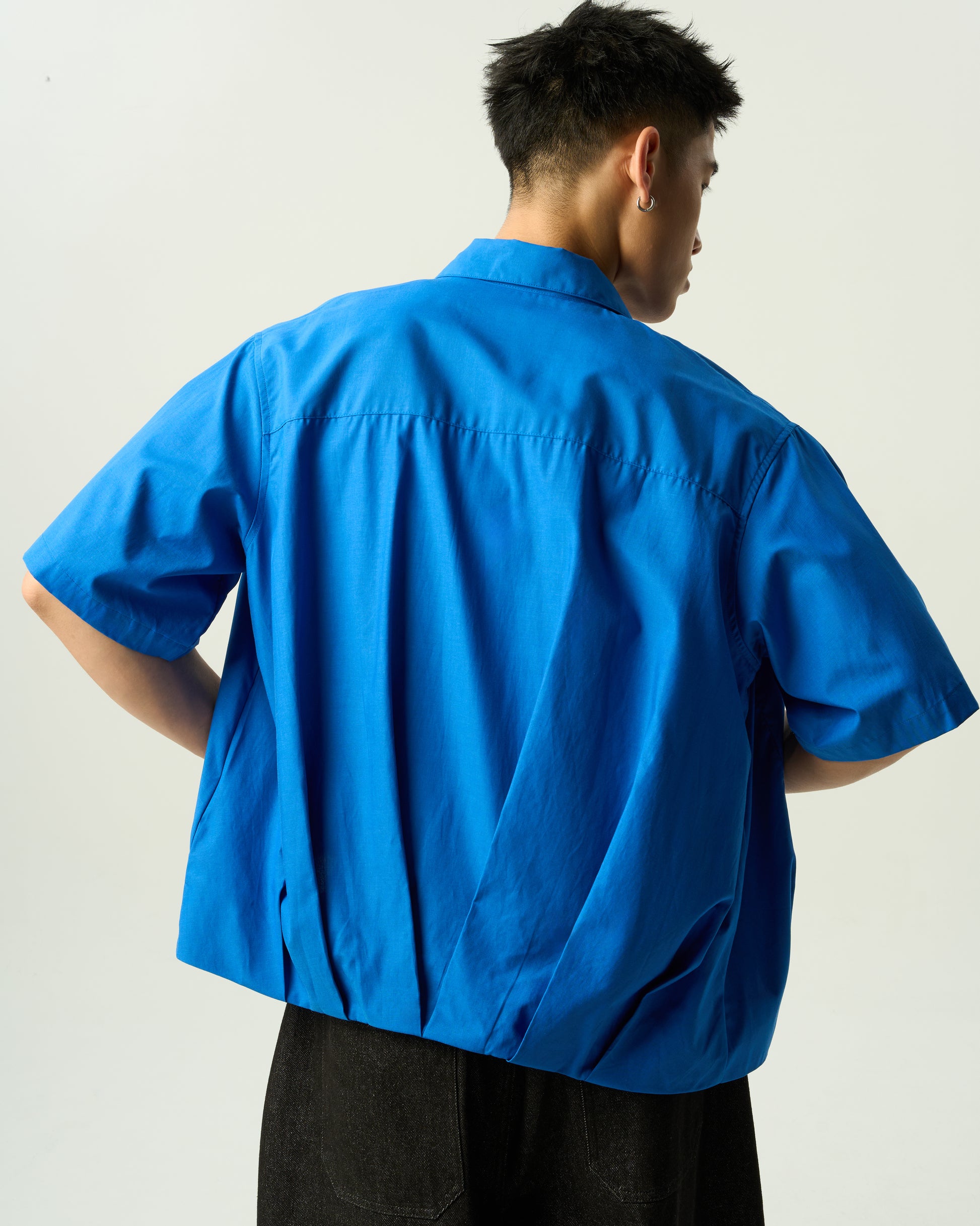 Ruched Boxy Short-Sleeve Shirt
