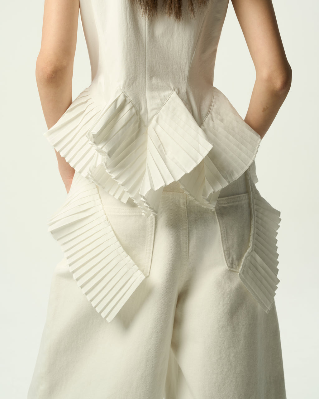Modern Pleated-Hem Vest