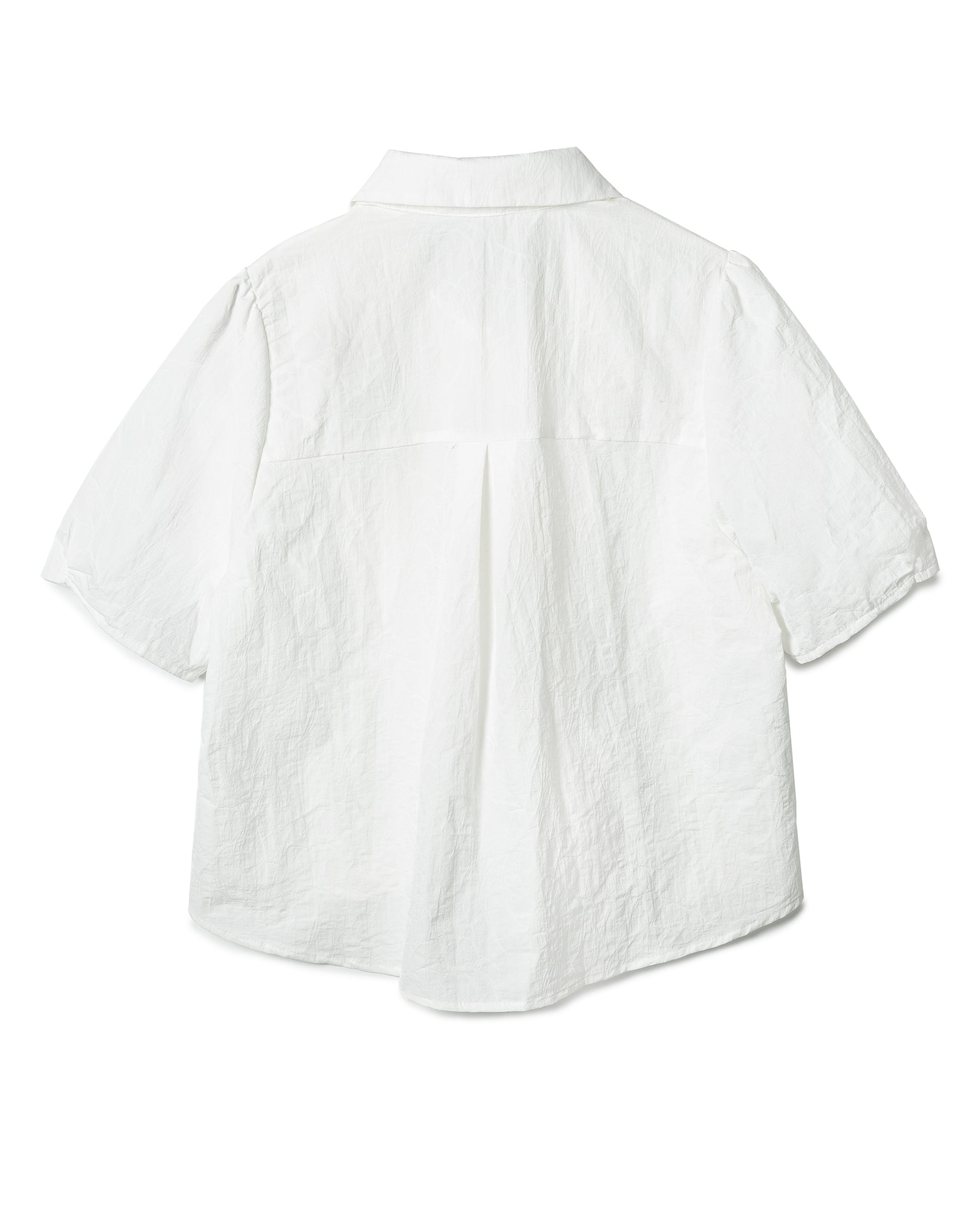 Cropped Crinkled Short-Sleeved Shirt