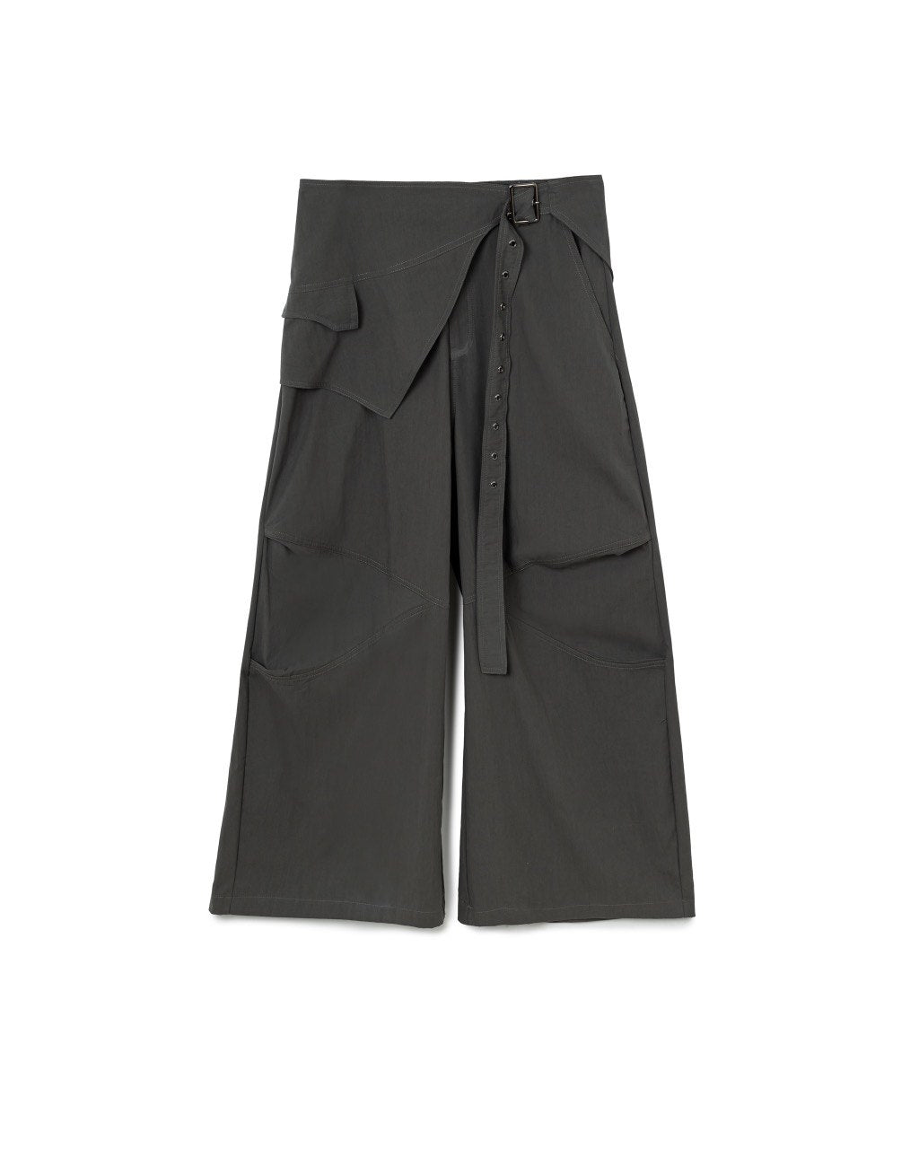 Belted Cargo Wide-Leg Pants