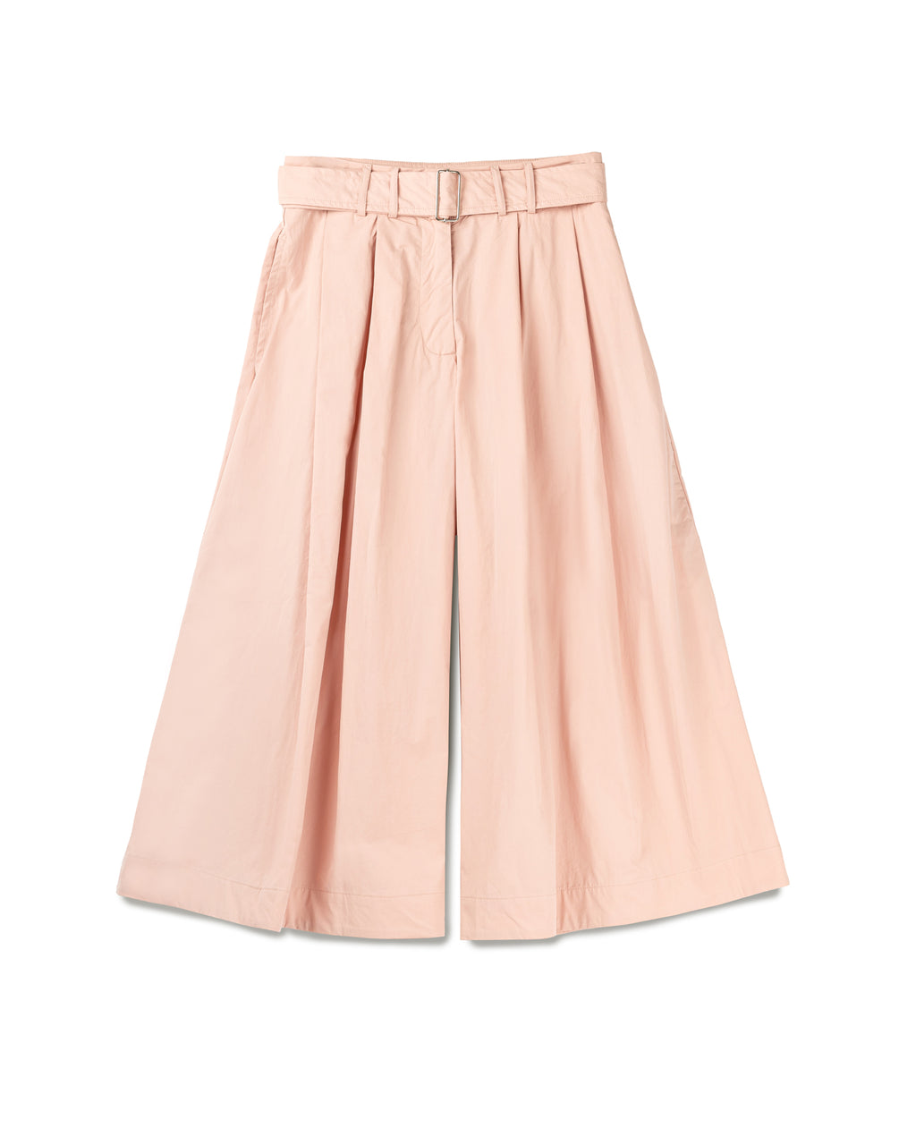 Wide Leg Cropped Trousers With Belt