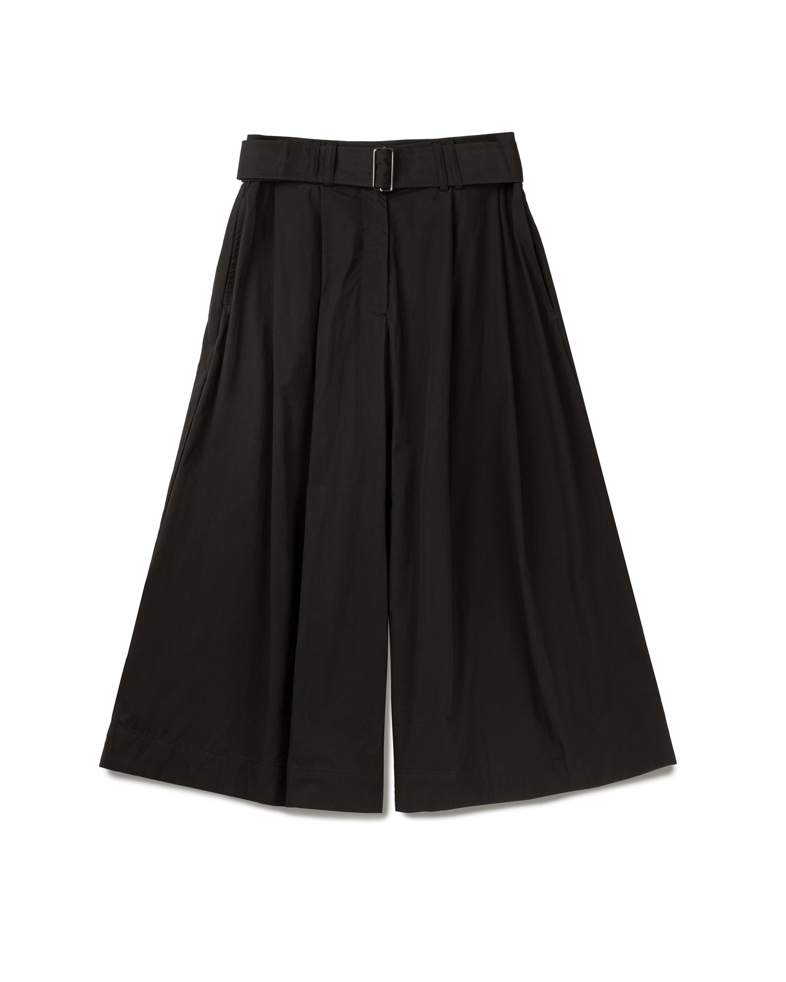Wide Leg Cropped Trousers With Belt