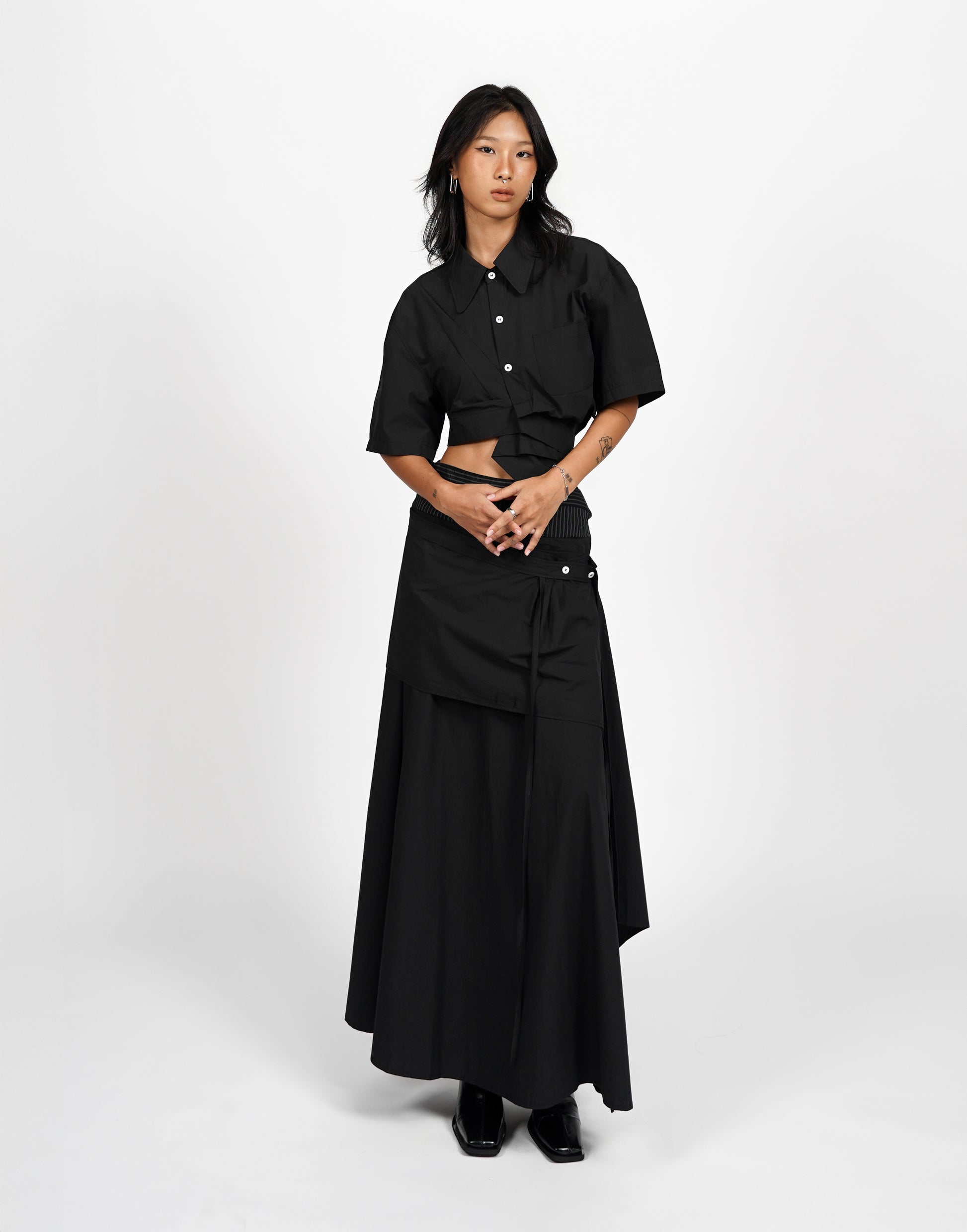 Twist Detail Shirt & Skirt Set