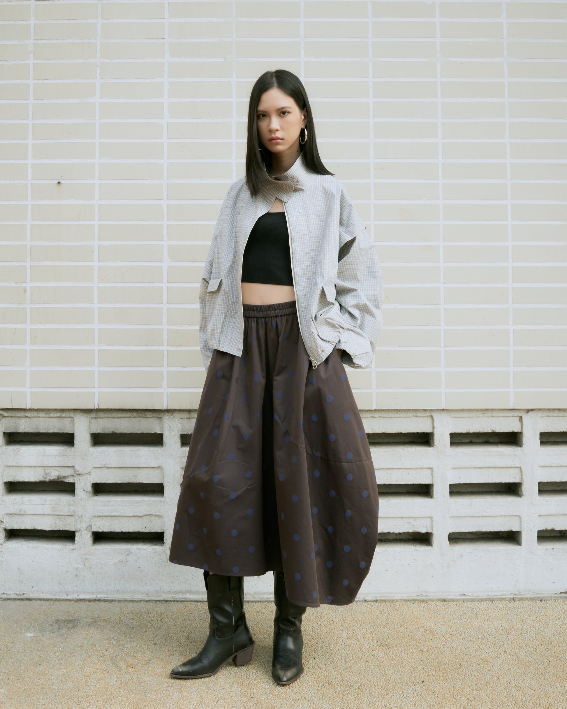 Stand Collar Cropped Jacket