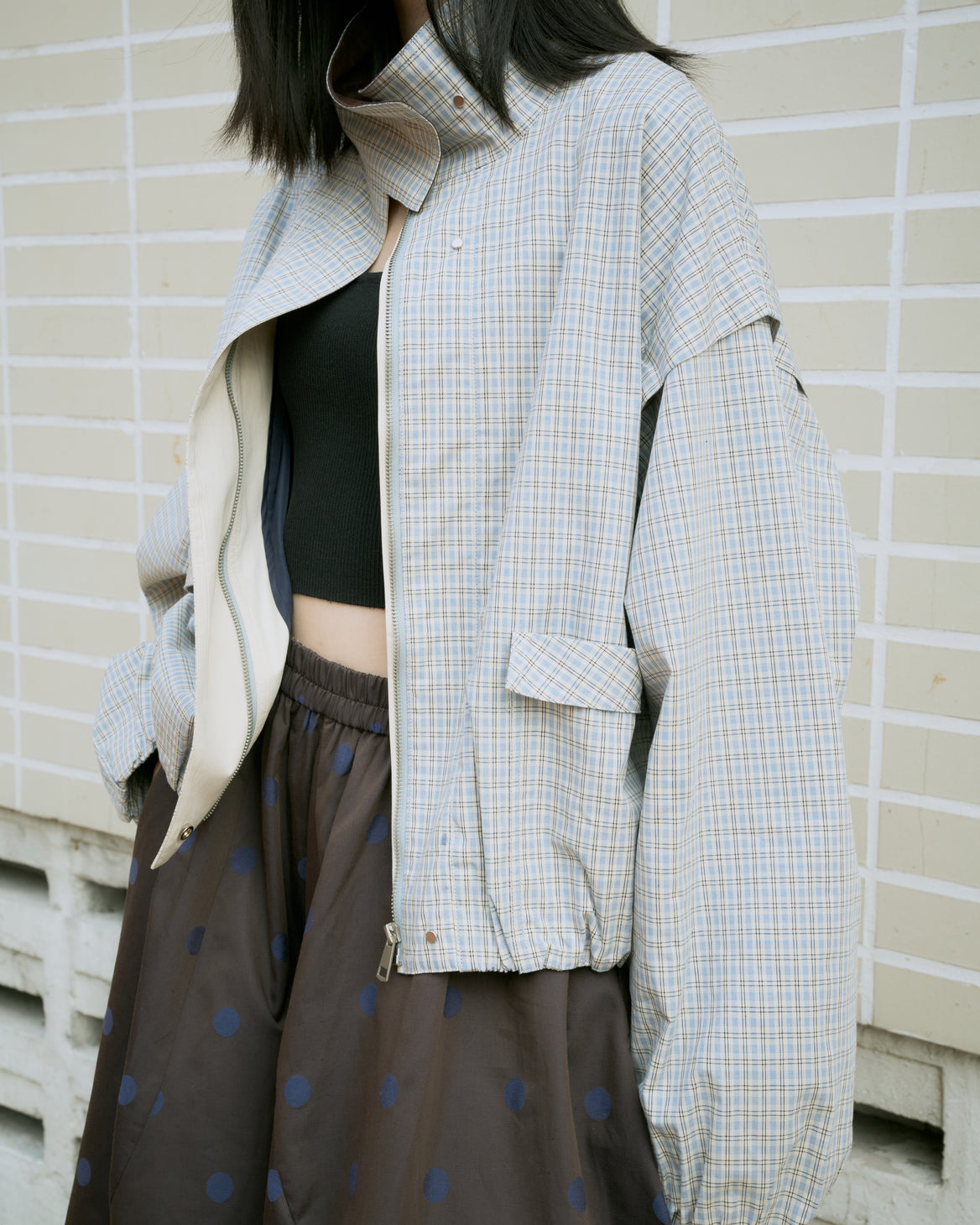 Stand Collar Cropped Jacket