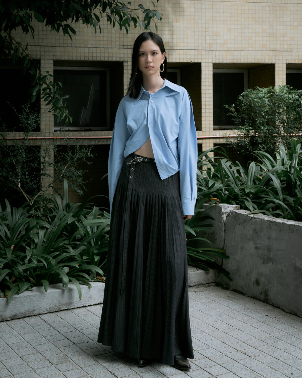 Waist-Shape Cropped Shirt