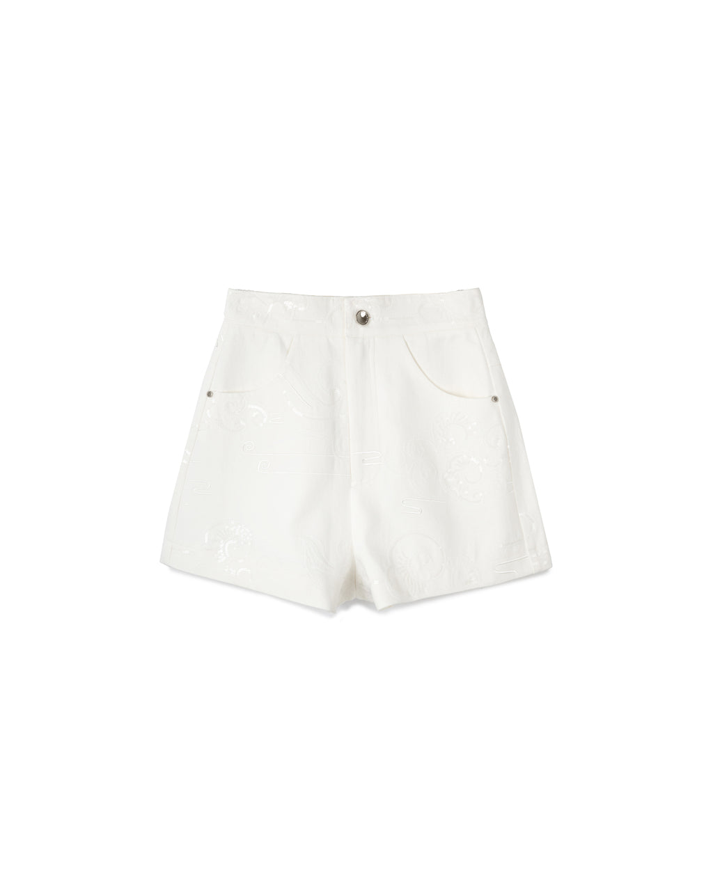 Embroidered Textured Shorts