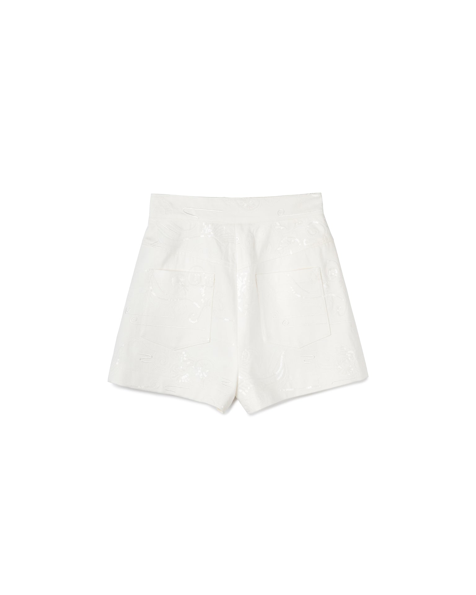 Embroidered Textured Shorts