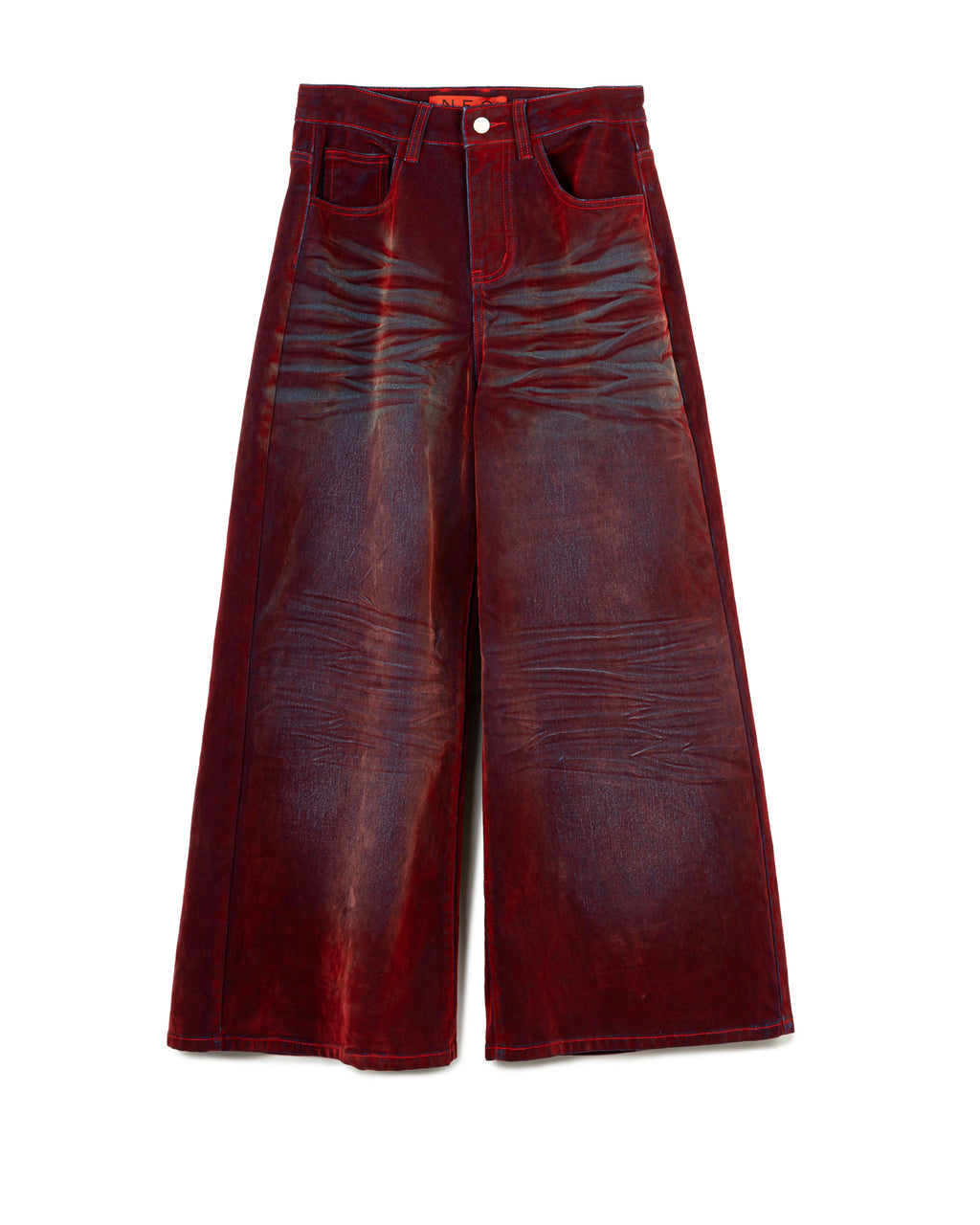 N E O CH.2 Faded Wrinkle Wide Leg Pant