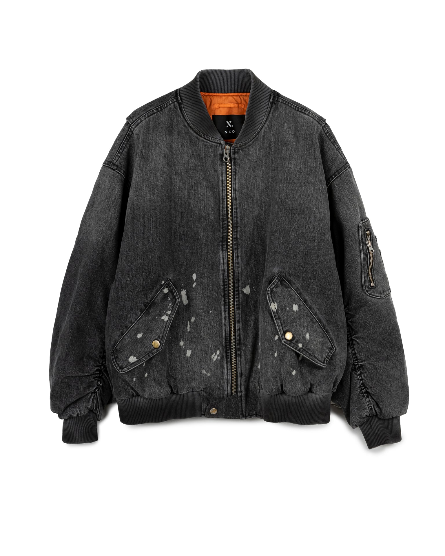 Vintage Ink Splash Bomber Jacket
