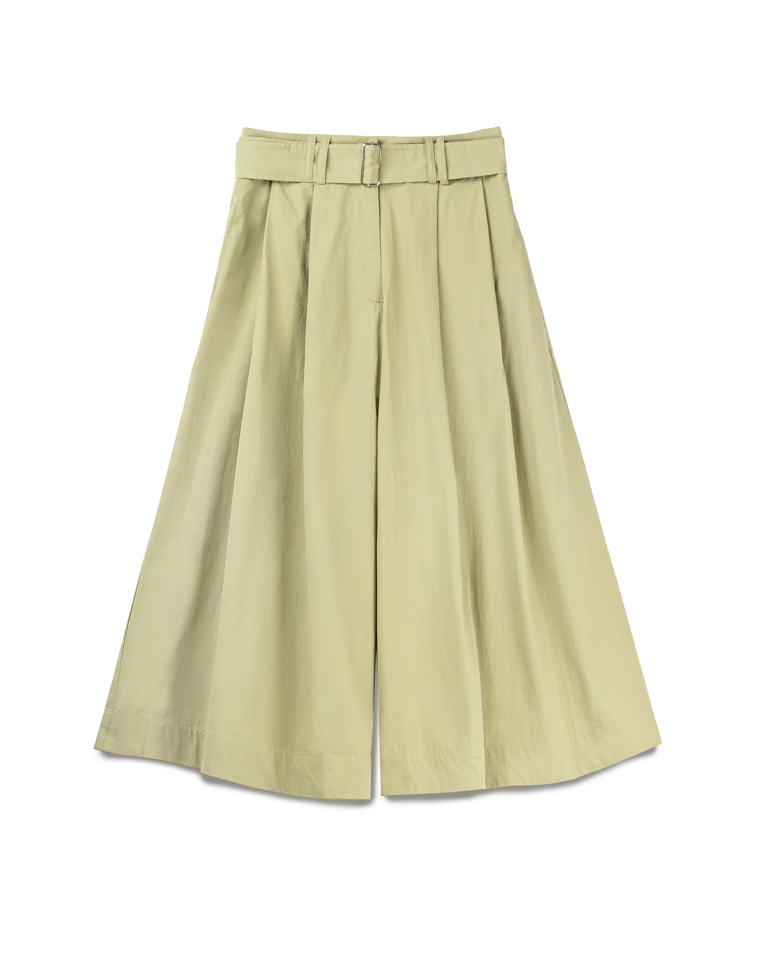 Wide Leg Cropped Trousers With Belt