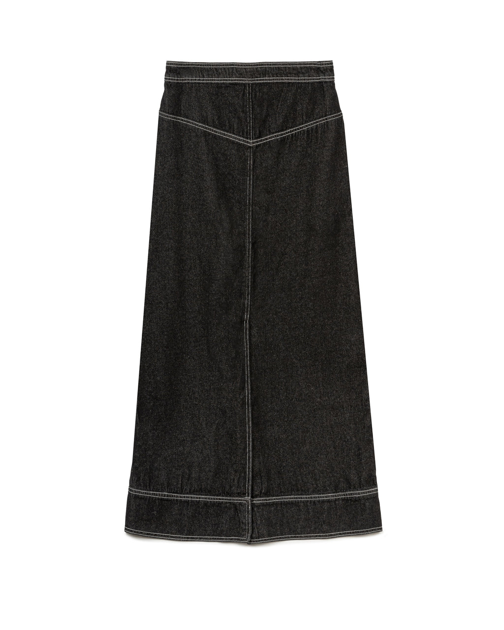 Topstitched Straight Skirt