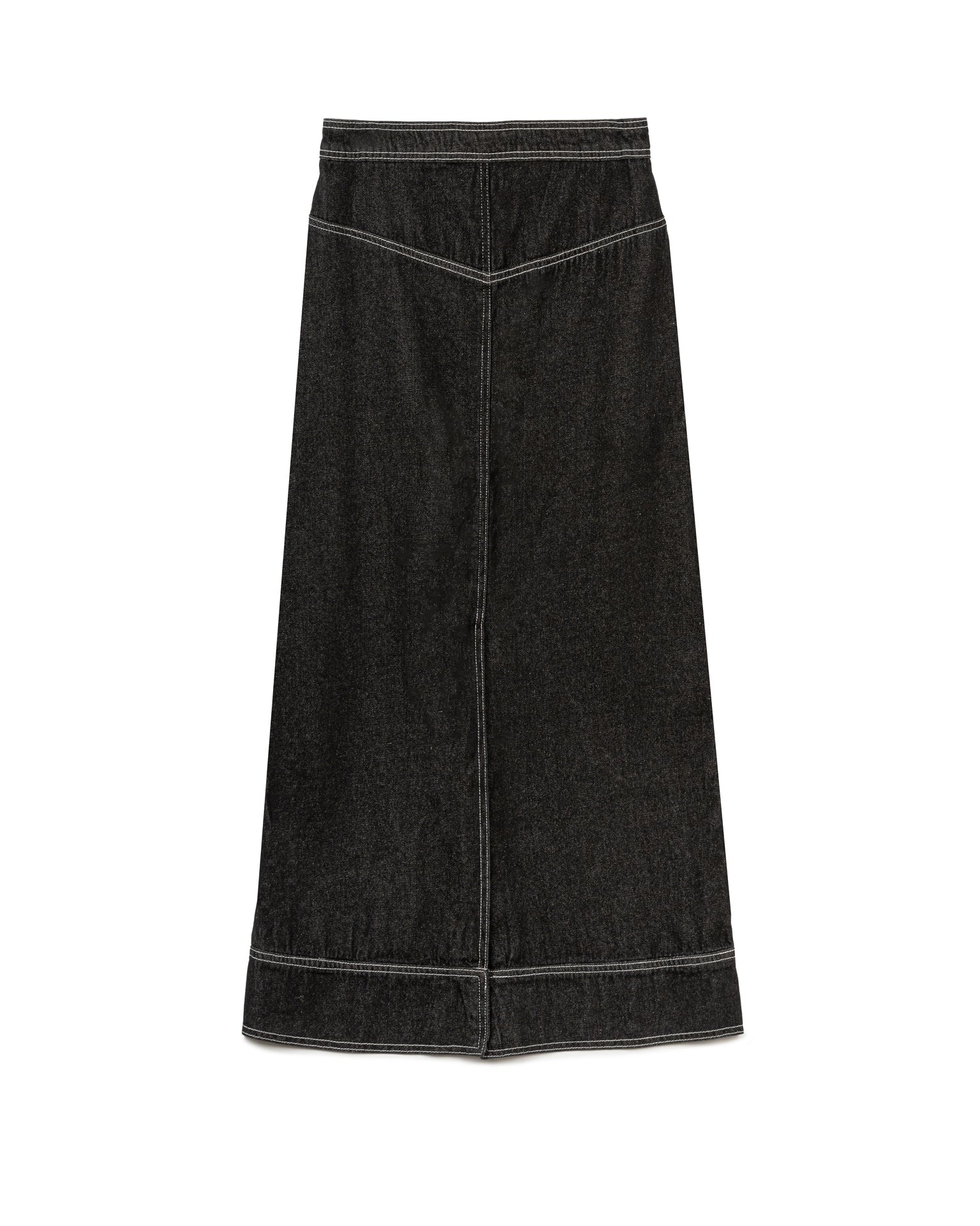 Topstitched Straight Skirt