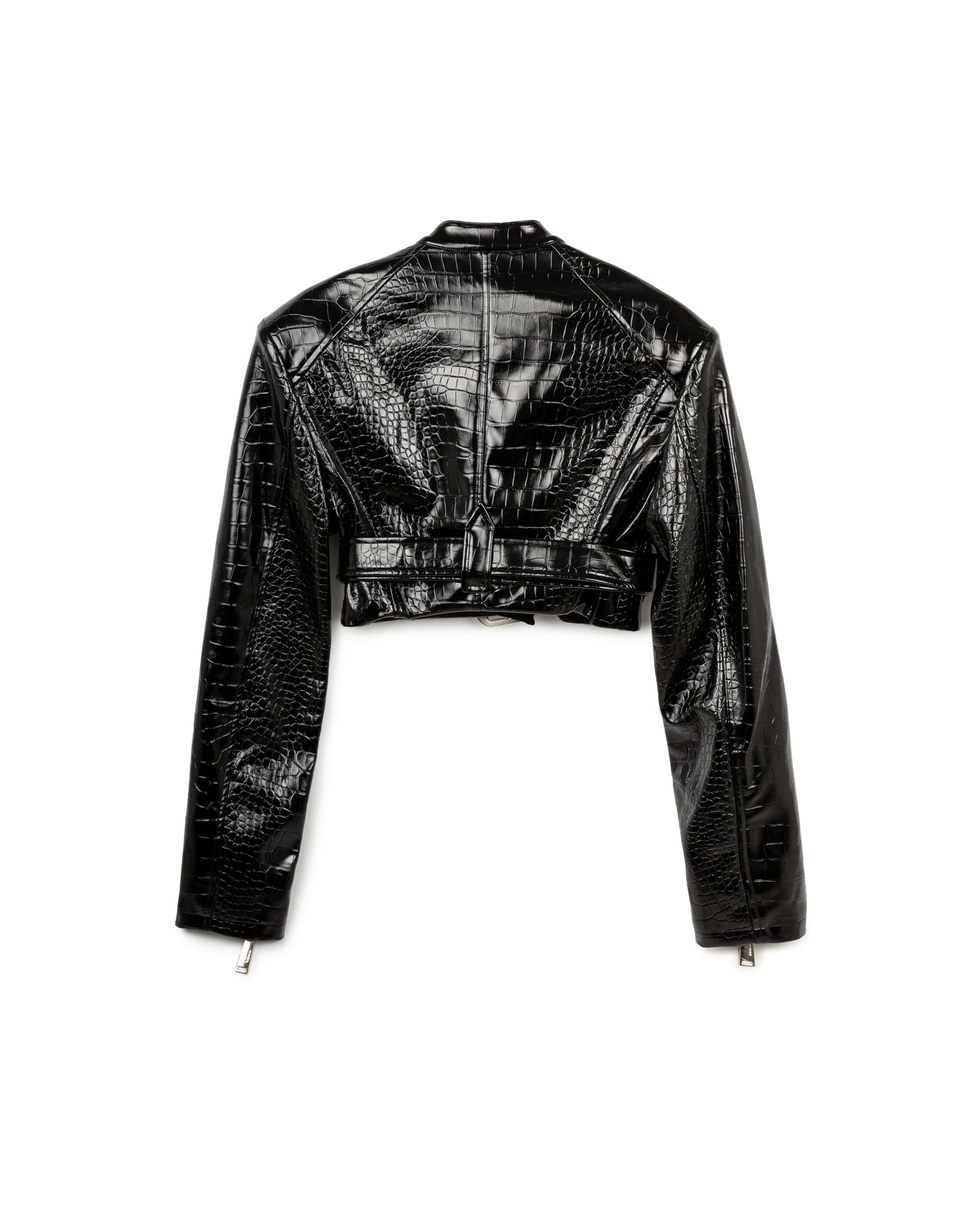 Faux Croc Belted Jacket