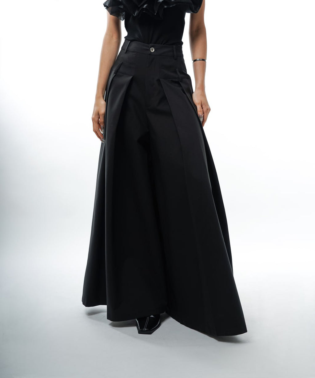 N E O Designer Set Pleated Wide Long Pant