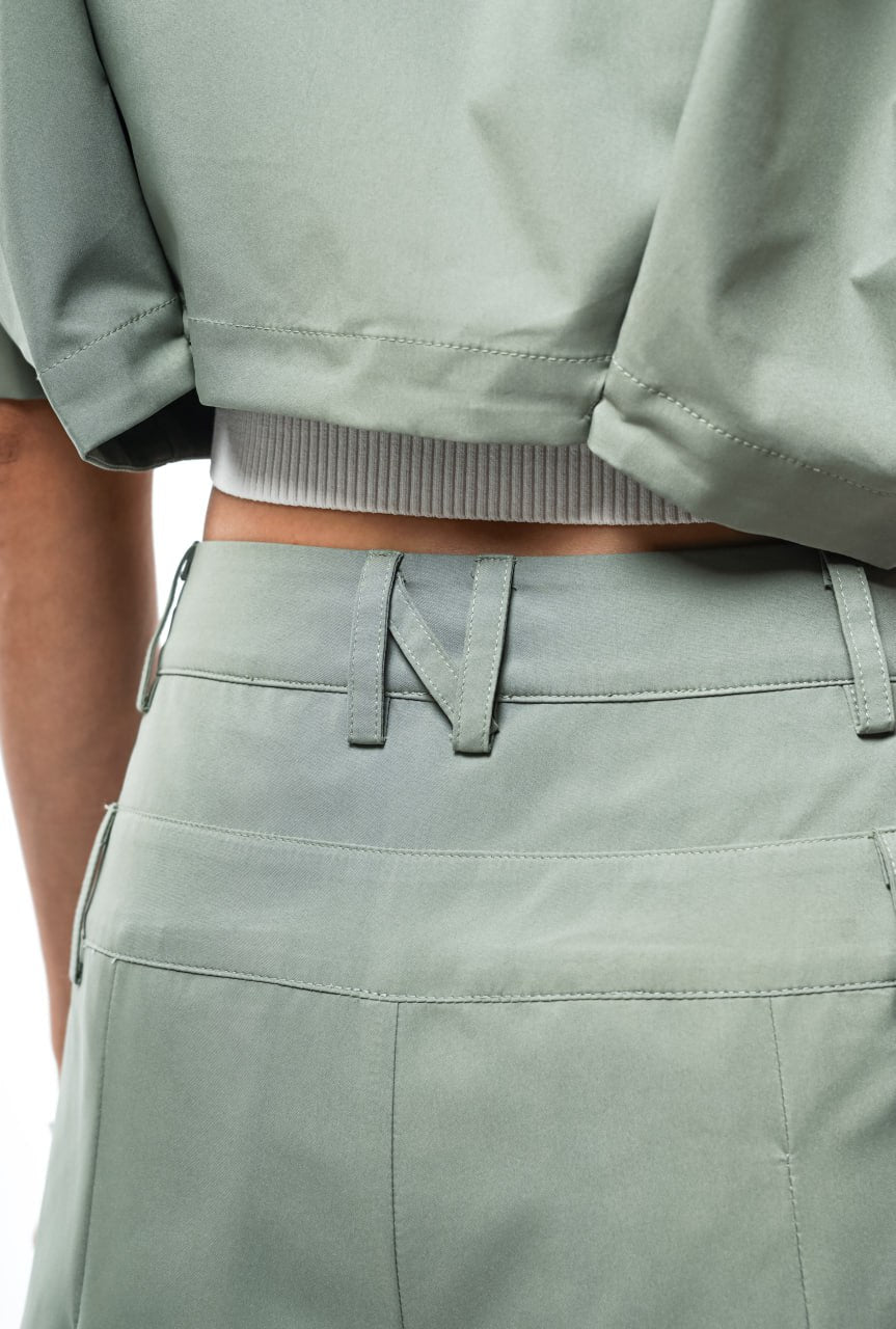 N E O Designer Set Pleated Wide Long Pant