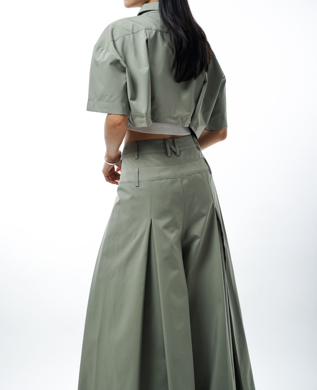 N E O Designer Set Pleated Wide Long Pant