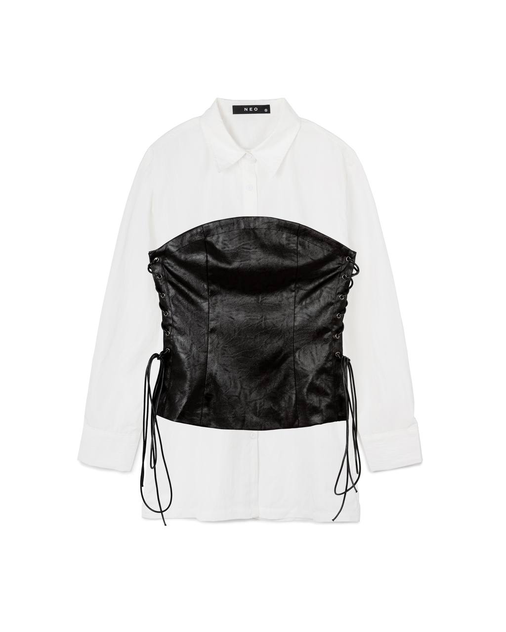 Lace-Up Corset Blouse